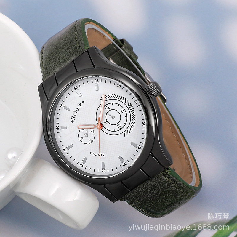 Foreign Trade New Geneva Sports Leather Watch Strap Men&#039;s Watch Quartz Watch Business Gift Watch
