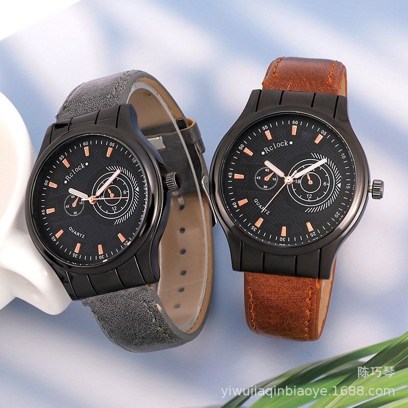 Foreign Trade New Geneva Sports Leather Watch Strap Men&#039;s Watch Quartz Watch Business Gift Watch