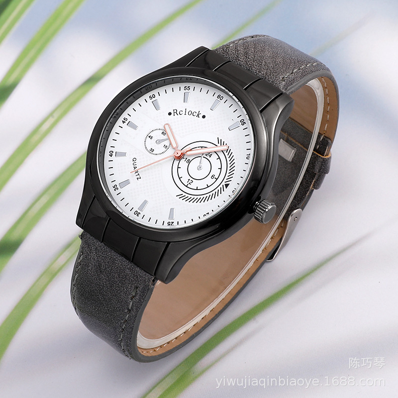 Foreign Trade New Geneva Sports Leather Watch Strap Men&#039;s Watch Quartz Watch Business Gift Watch