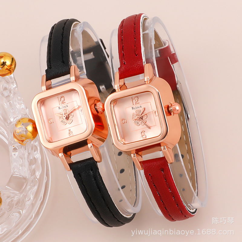 New Women&#039;s Square Watch Leather Watch Strap Student&#039;s Watch Trendy Personalized, Stylish and Simple Watch