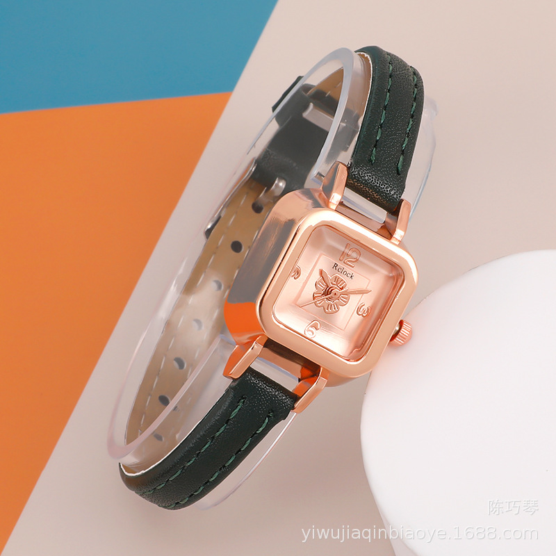 New Women&#039;s Square Watch Leather Watch Strap Student&#039;s Watch Trendy Personalized, Stylish and Simple Watch
