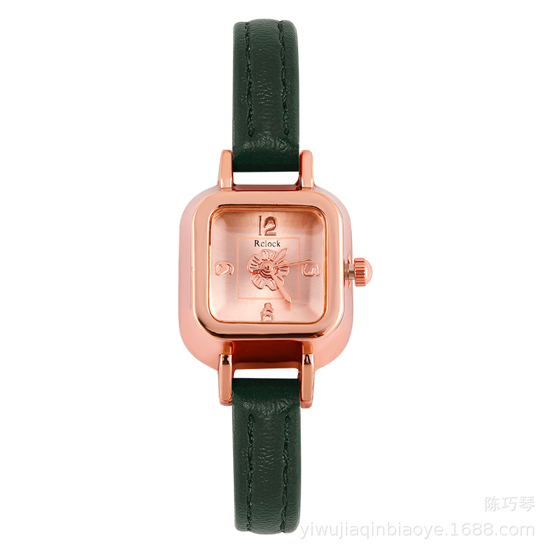 New Women&#039;s Square Watch Leather Watch Strap Student&#039;s Watch Trendy Personalized, Stylish and Simple Watch