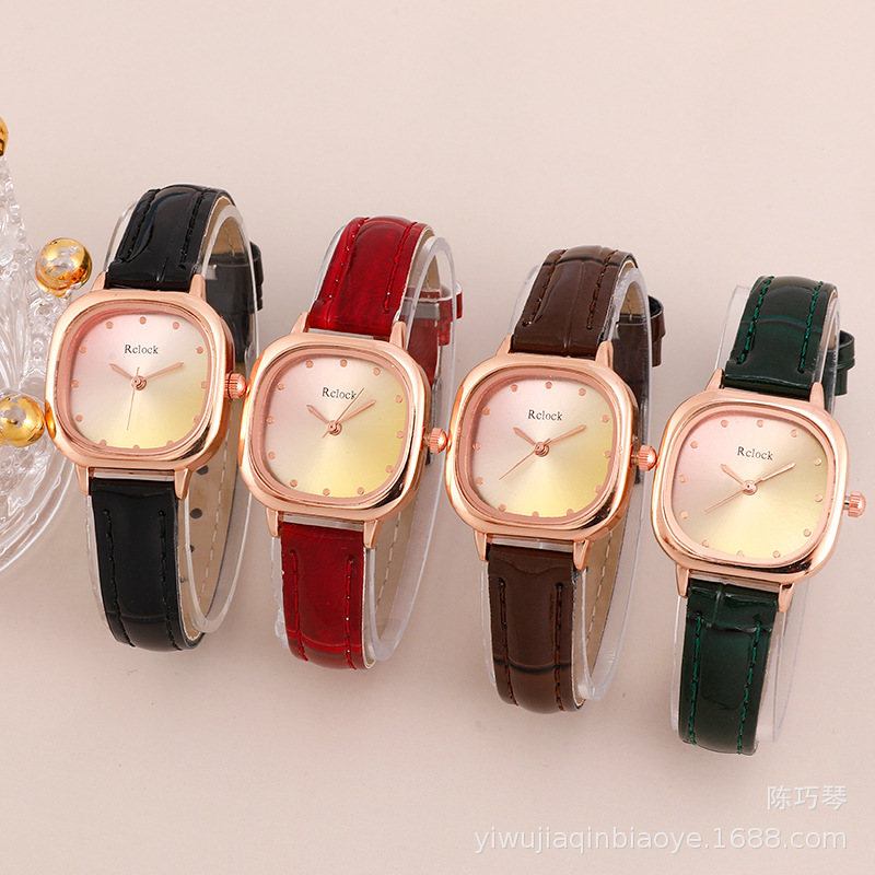 New Women&#039;s Square Watch Leather Watch Strap Student&#039;s Watch Trendy Personalized, Stylish and Simple Watch