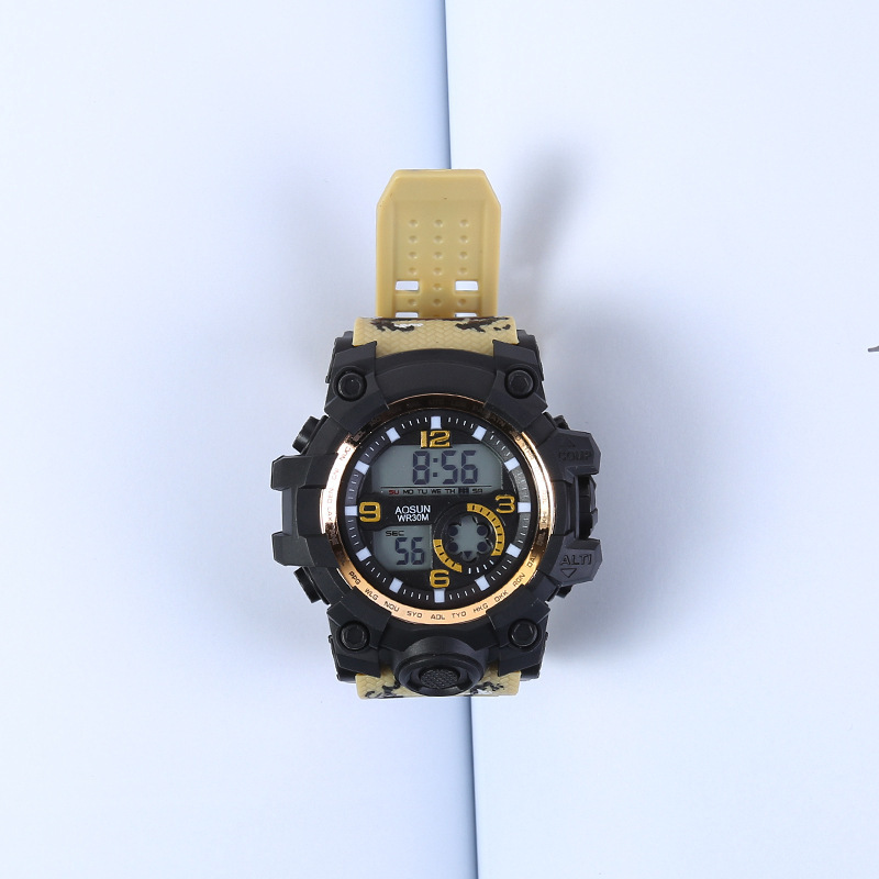 Hot Sale Popular Outdoor Sports Watch Couple Fashion Popular Men&#039;s Multi-Function LED Electronic Waterproof Watch