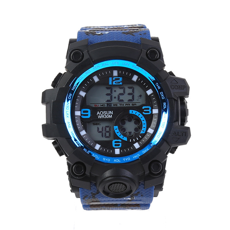 Hot Sale Popular Outdoor Sports Watch Couple Fashion Popular Men&#039;s Multi-Function LED Electronic Waterproof Watch