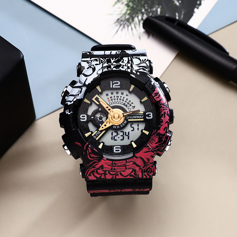 Pirate Style Joint Watch Cartoon Youth Student Electronic Watch Men&#039;s Trendy Sports Waterproof Watch Wholesale