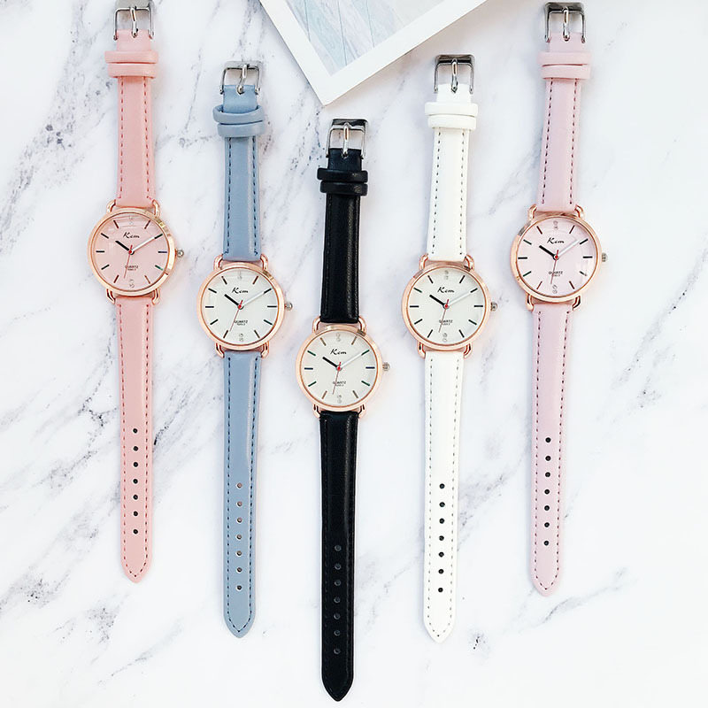 Douyin Style Watch Female Student Korean Simple Belt Waterproof Watch Girl Lady Fashion Watch