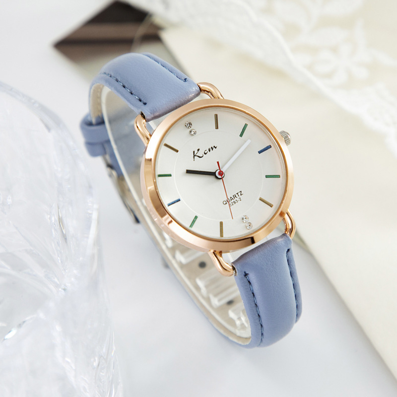 Douyin Style Watch Female Student Korean Simple Belt Waterproof Watch Girl Lady Fashion Watch