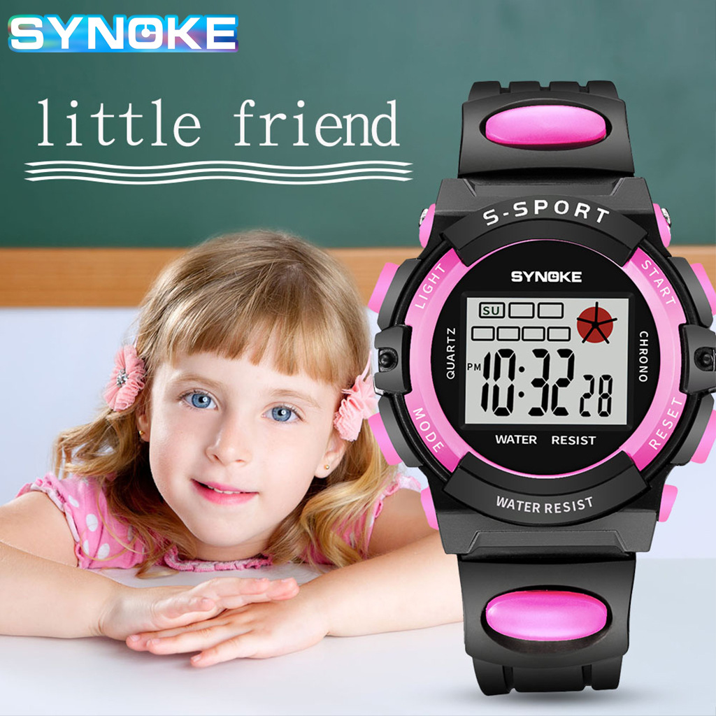 Trendy Fashion Electronic Watch Children&#039;s Watch Multifunctional Digital Display Luminous Student Electronic Watch Waterproof Watch