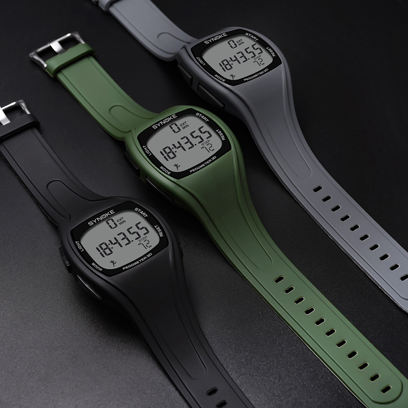 Synoke Sports Time Record Waterproof Watch 3D Step Counting Sports Watch Male Student Multi-Function Electronic Watch