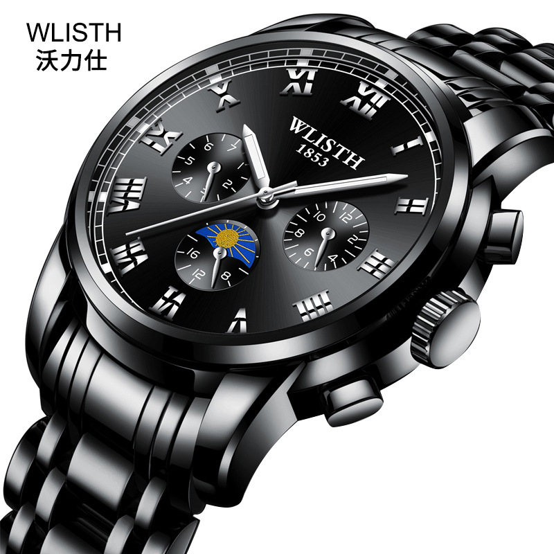 Walishi New Steel Belt Business Waterproof Watch Men&#039;s Fashion Luminous Watch Factory Quartz Watch Wholesale