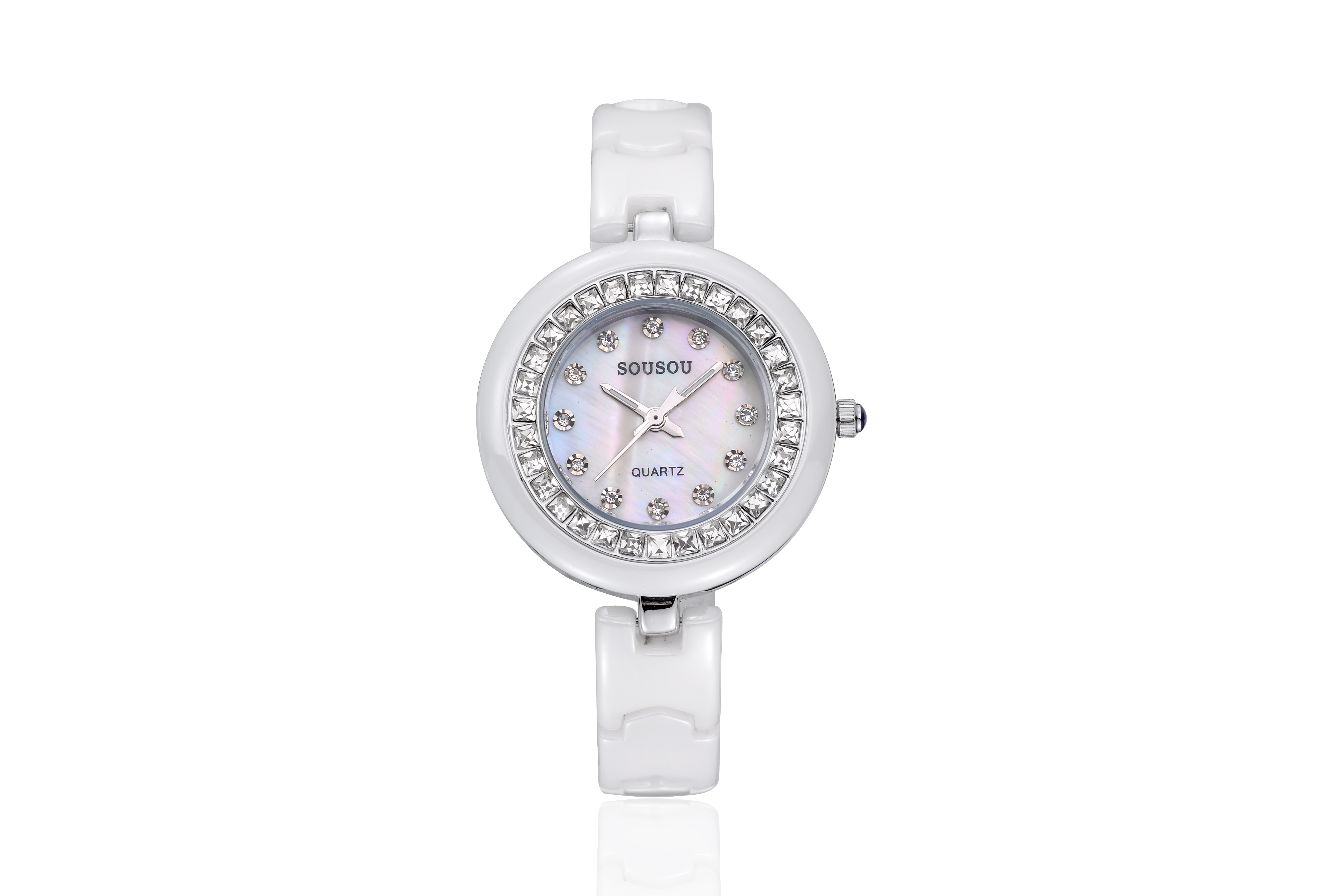Huangdun new ladies zinc alloy watch butterfly button ceramic watch manufacturers direct - selling watches