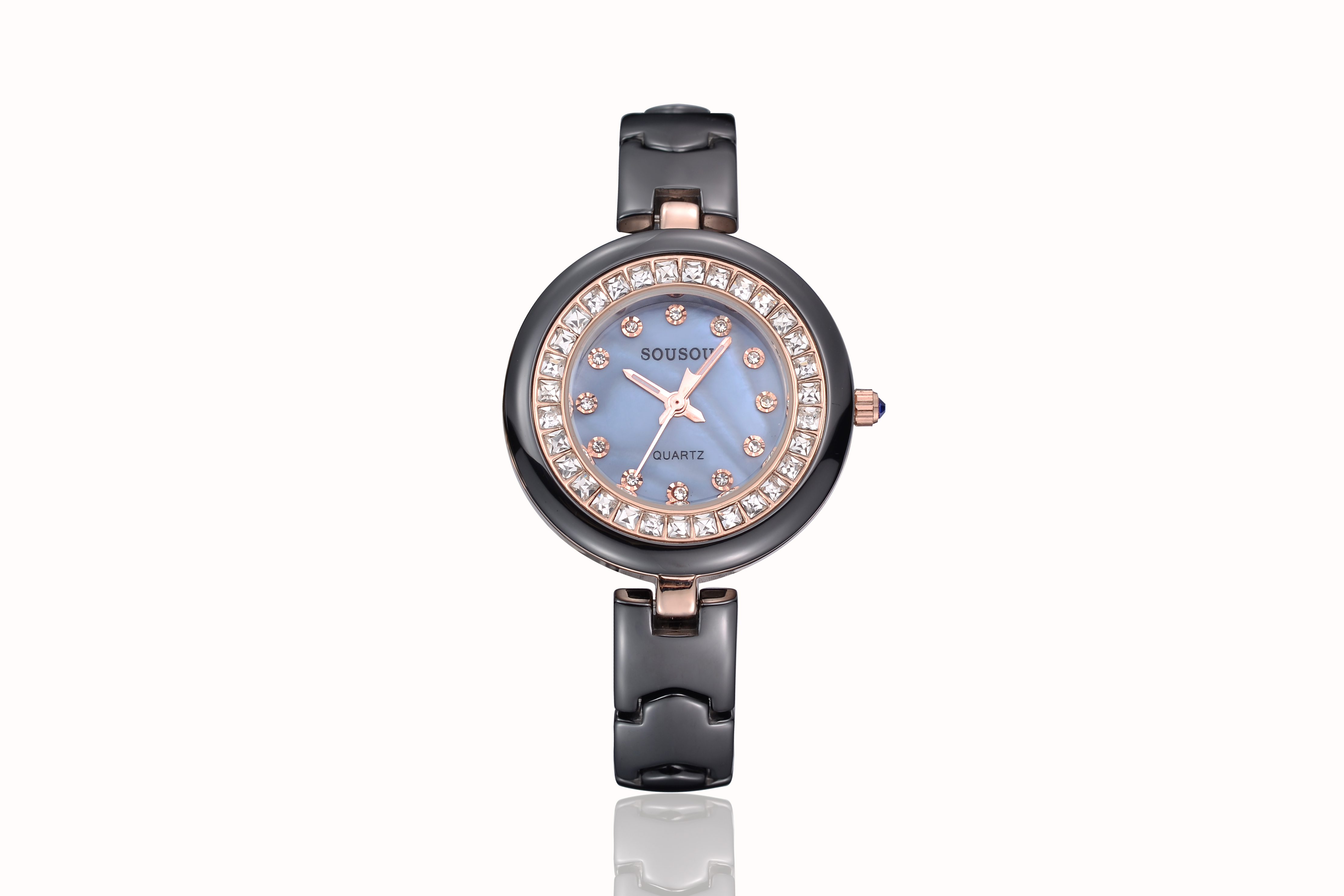 Huangdun new ladies zinc alloy watch butterfly button ceramic watch manufacturers direct - selling watches