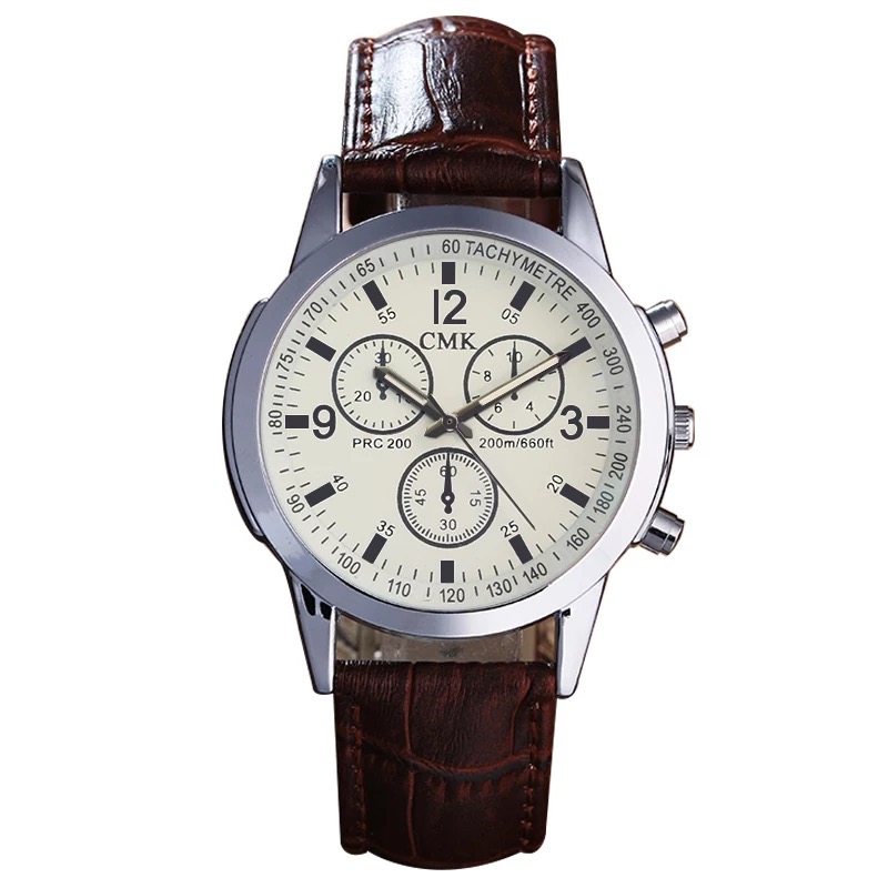 Dazzling blue light glass 3-eye alloy watch trend quartz male Pyle epidermis with student couple watch