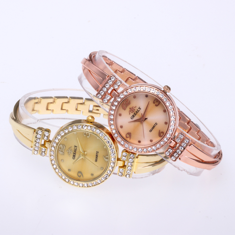 2019 new foreign trade alloy watch female fashion Rayleigh woven personality ladies fine bracelet decorative watch