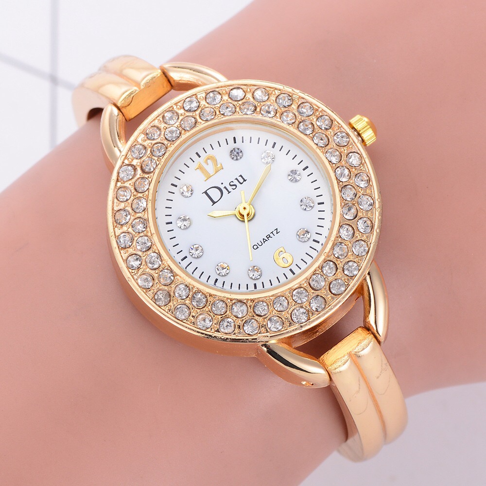 Aliexpress hot style DISU brand trend alloy lady bracelet watch fashion with diamond alloy watch