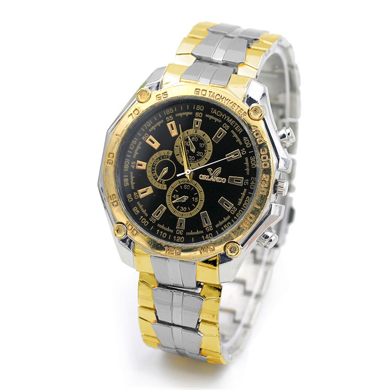 Hot style more gold men watch fashion men&#039;s alloy watch casual quartz watch manufacturers direct sales