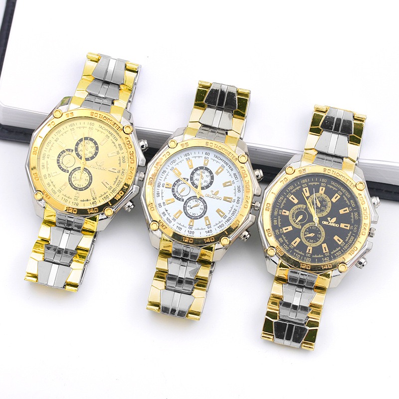 Hot style more gold men watch fashion men&#039;s alloy watch casual quartz watch manufacturers direct sales