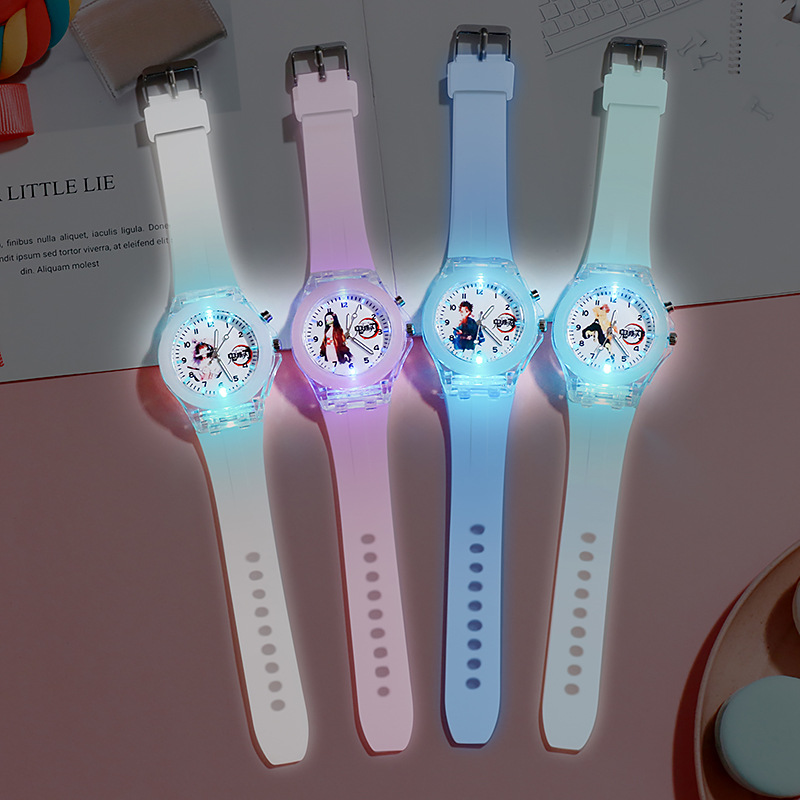Ghost Killer Blade Watch New Cartoon Watch Student Watch Luminous Glow Children Watch Anime Ghost Killer Watch