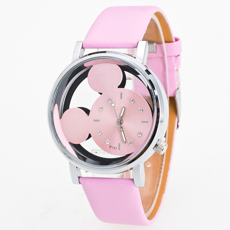 Factory in Stock Children&#039;s Cartoon Watch One Piece Dropshipping Fashion Watch Hollow Cartoon Mi Cartoon Mouse Watch