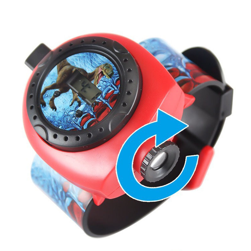 Children&#039;s Cartoon Electronic Watch 3D Dinosaur 24 Figure Projection Cartoon Watch