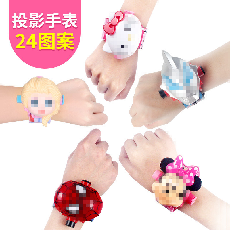 Children&#039;s Cartoon Watch Douyin Toy Piggy Girl Transformation Treasure Kindergarten Gift 3D Projection Electronic Watch