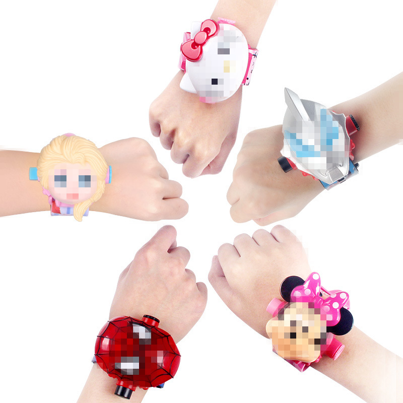 Children&#039;s Cartoon Watch Douyin Toy Piggy Girl Transformation Treasure Kindergarten Gift 3D Projection Electronic Watch