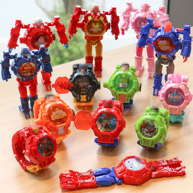 Children&#039;s Cartoon Watch Douyin Toy Piggy Girl Transformation Treasure Kindergarten Gift 3D Projection Electronic Watch