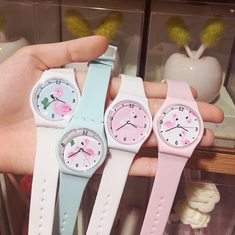 New Silicone Candy Color Jelly Children&#039;s Watch Girl Girl Soft Girl Student Color Japanese Cartoon Watch