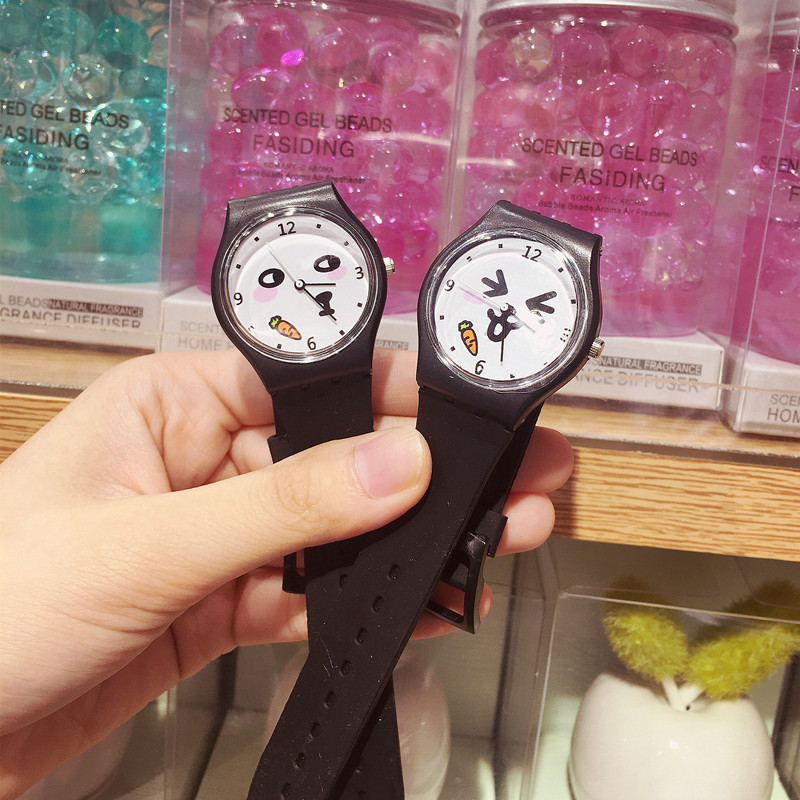 New Silicone Candy Color Jelly Children&#039;s Watch Girl Girl Soft Girl Student Color Japanese Cartoon Watch