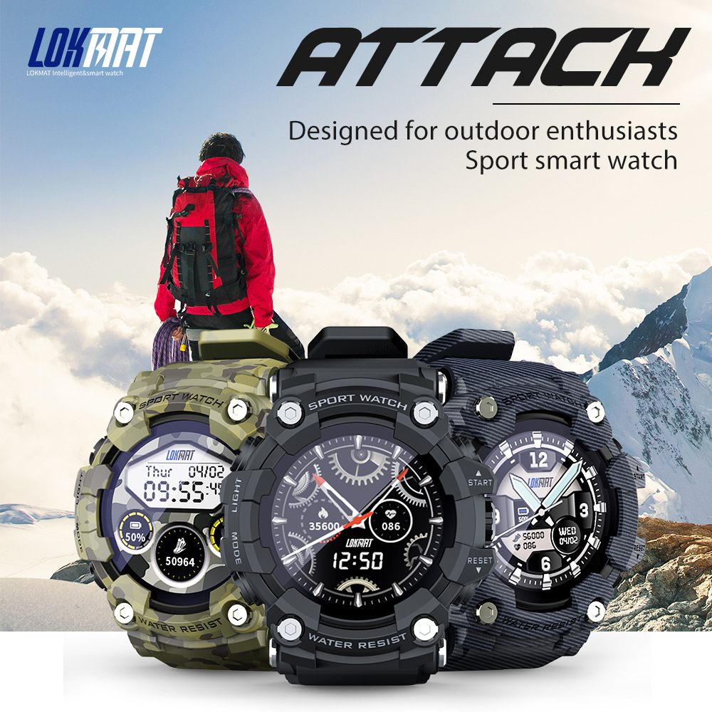 Lokmat Attack Bluetooth Smart Watch Outdoor Sports Watch Step Counting Bluetooth Watch Smart Watch