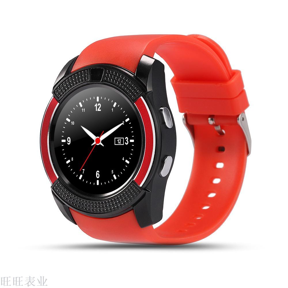 V8 smart watch full round screen phone card watch support sports, manufacturers direct can be inserted card