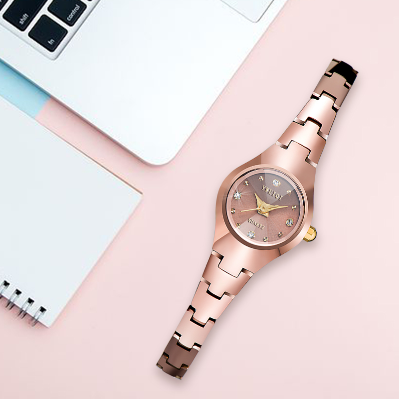high quality waterproof wear-resistant tungsten steel watch women&#039;s fashion versatile bracelet watch