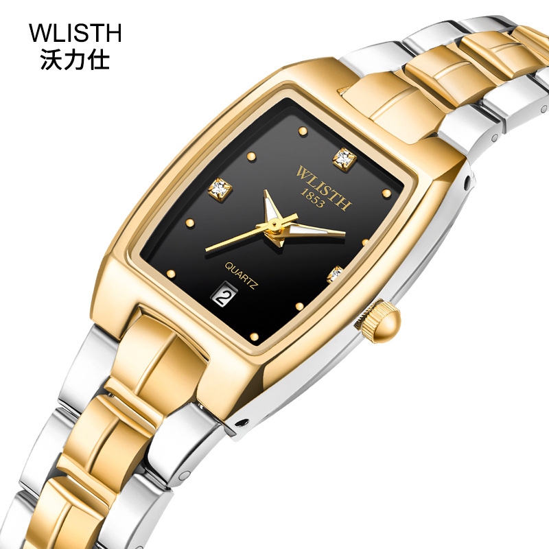 Fashion Couple Watch Square Steel Watch Men&#039;s Luminous Quartz Watch Women&#039;s Watch Wholesale
