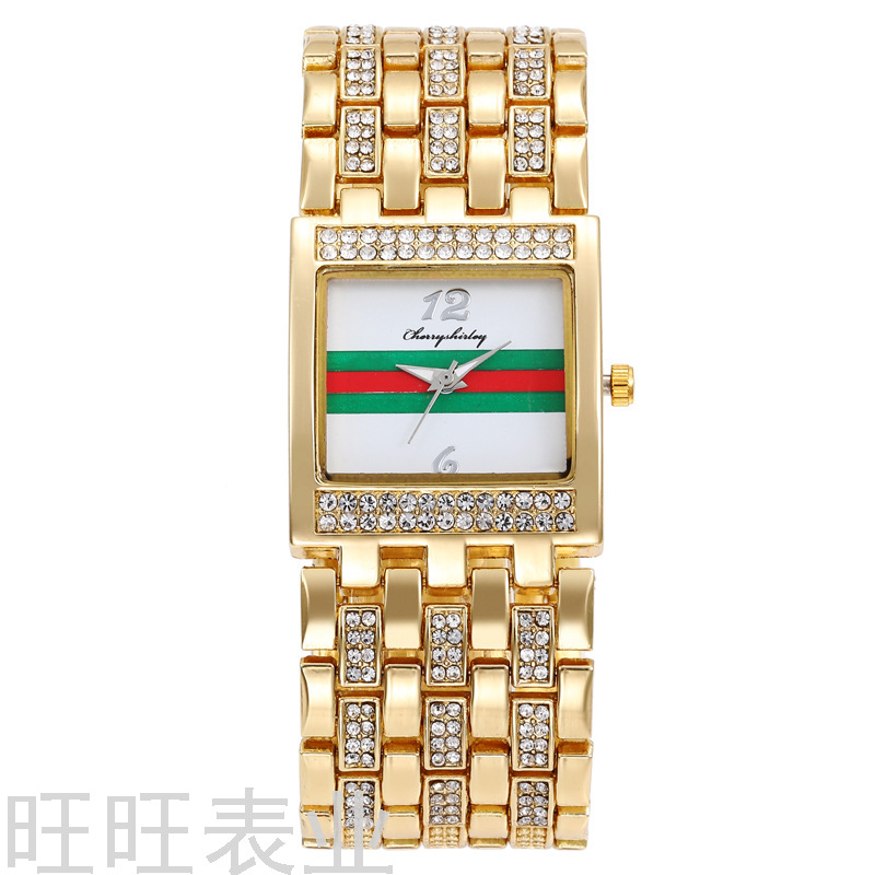 Hot Selling Fashion Diamond Square Bracelet Watch Women&#039;s Watch Fashion Watch Personal Leisure Quartz Steel Watch