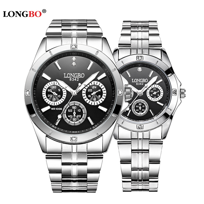 SOURCE Manufacturer Watch Women&#039;s Waterproof Steel Watch Couple&#039;s Watch Three-Eye Student Quartz Watch Couple Watch