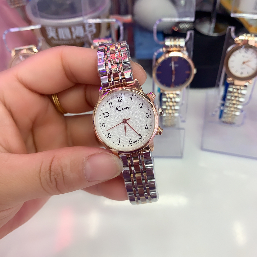 Qiaoqi KCM Genuine Quartz Watch Women&#039;s Exquisite Fashion All-Match Steel Watch Waterproof Shockproof