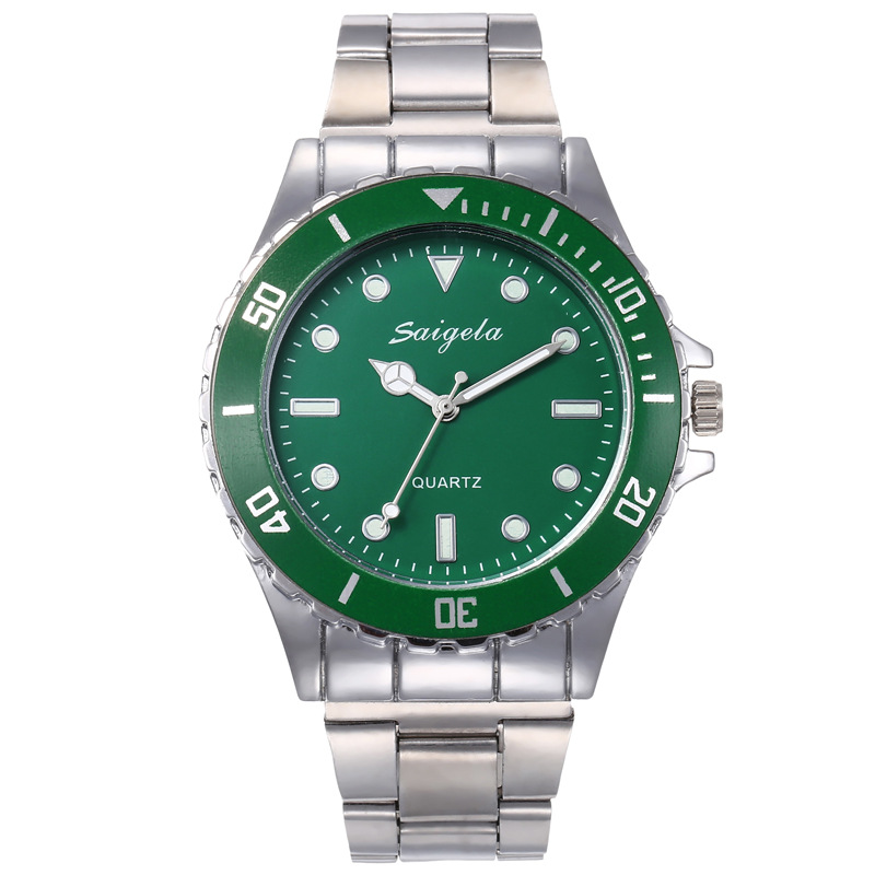 Hot-Selling Steel Belt Green Submariner Watch TikTok WeChat Hot-Selling Water Ghost Quartz Watch Foreign Trade Best-Selling Stainless Steel Watch