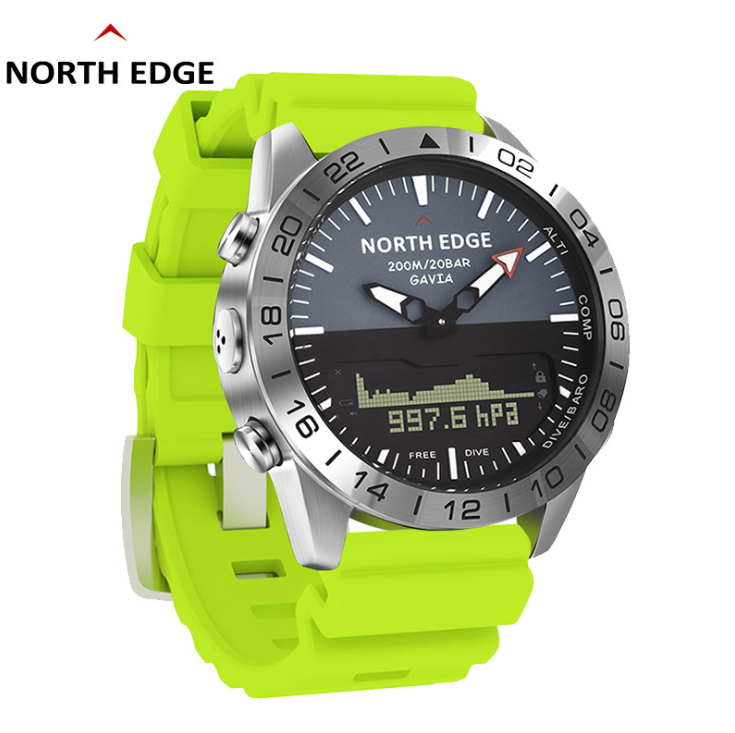 Men&#039;s Business Outdoor Casual Sports Waterproof Steel Watch Height Air Pressure Diving Watch Double Display Watch