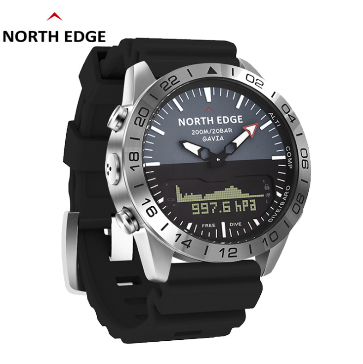 Men&#039;s Business Outdoor Casual Sports Waterproof Steel Watch Height Air Pressure Diving Watch Double Display Watch