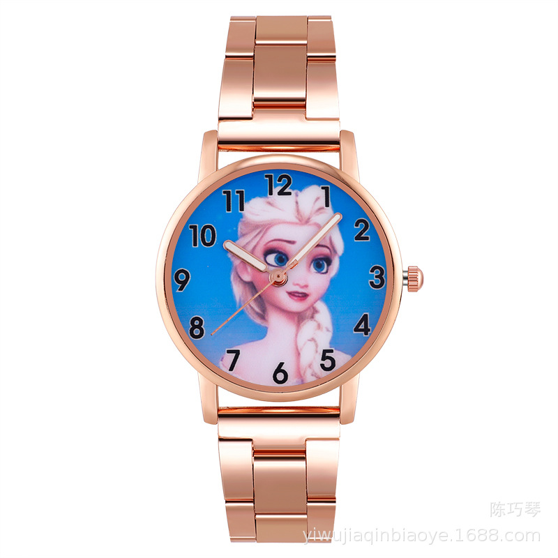 Foreign Trade New Frozen Steel Watch Student Quartz Watch Children&#039;s Gift Watch Cartoon Pattern Digital Watch