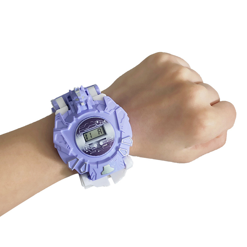 Cartoon Deformation Electronic Watch Robot Children &#039;S Watch Stall School Peripheral Toys Wholesale