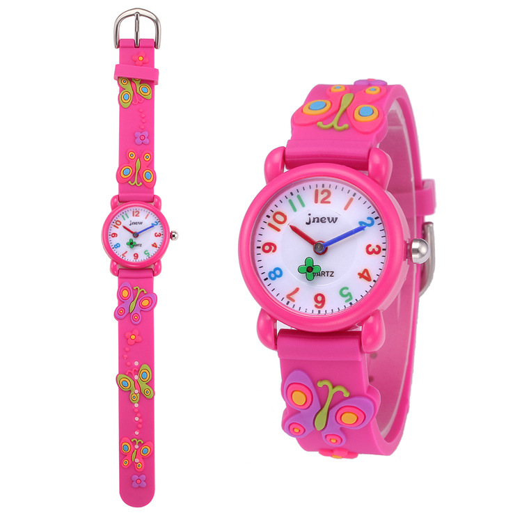 Jiu Niu Children 3D Silicone Cartoon Watch Waterproof Quartz Watch Primary School Girls Watch Children&#039;s Hand