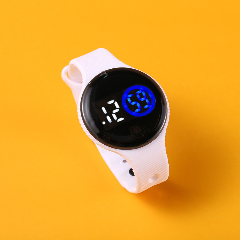Style round Touch Bracelet Watch Student LED Electronic Watch Fashion Children&#039;s Plastic Swimming Waterproof Watch