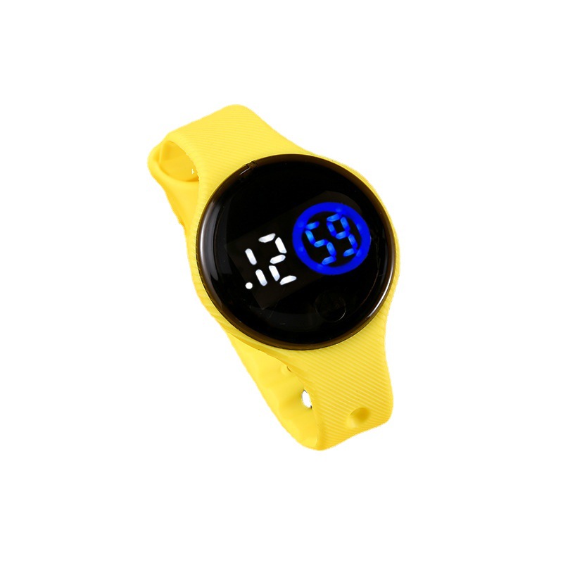 Style round Touch Bracelet Watch Student LED Electronic Watch Fashion Children&#039;s Plastic Swimming Waterproof Watch