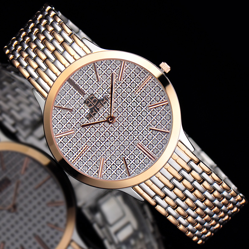 Metal Watch Quartz Watch Fashion Casual Ultra-Thin Steel Large Dial Stainless Steel Watch One Piece Dropshipping
