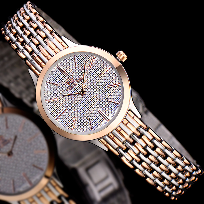 Metal Watch Quartz Watch Fashion Casual Ultra-Thin Steel Large Dial Stainless Steel Watch One Piece Dropshipping