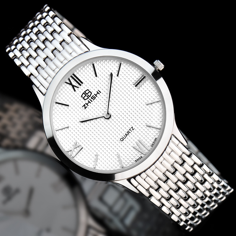 Metal Watch Quartz Watch Fashion Casual Ultra-Thin Steel Large Dial Stainless Steel Watch One Piece Dropshipping
