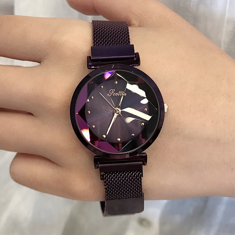 Metal Watch Shigaodi New Fashion Purple Women&#039;s Watch Milan Magnetic Strap Lazy Watch Quartz Watch Wholesale