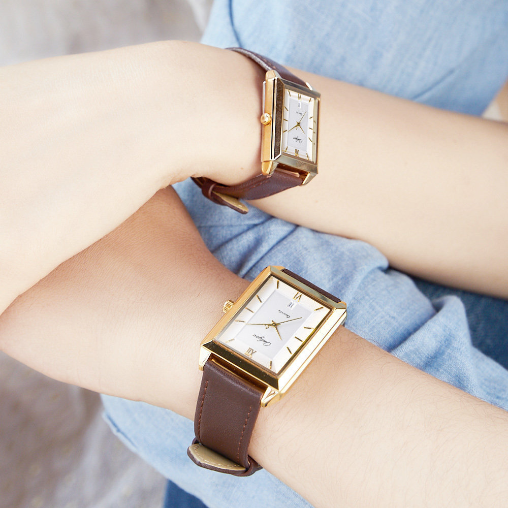 Metal Watch Olini New Simple Casual Square Belt Couple Roman Dial Large Calendar Quartz One Piece Dropshipping